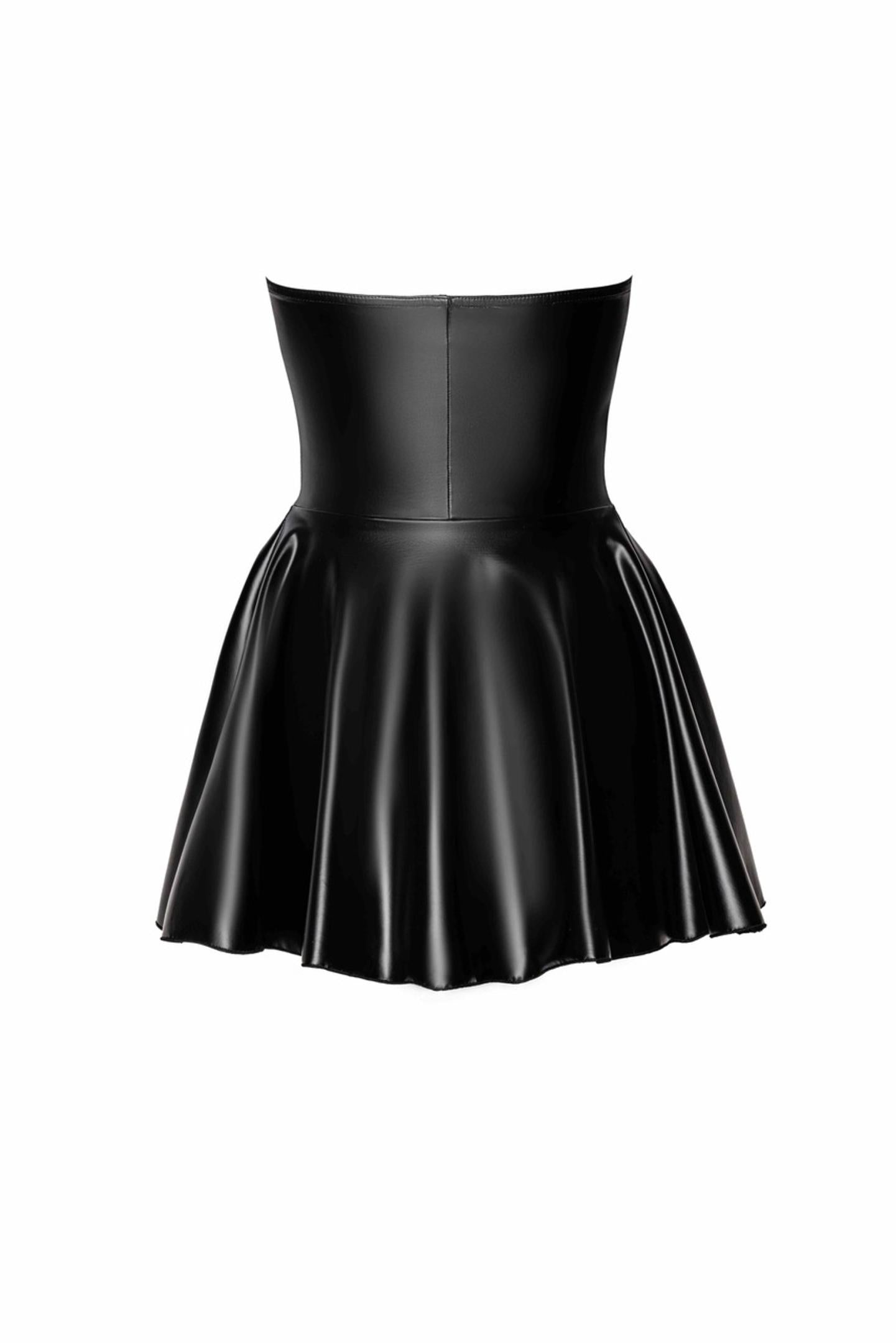F308 Dreamer wetlook corset mini dress with front zipper - 3XL-1